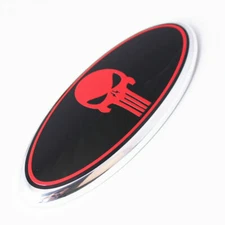 7" Red Skull Front Grille or Tailgate Oval Emblem Badge for F-150 F-250 Escape