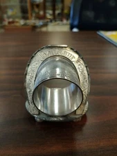 ANTIQUE JAMES W TUFTS HORSESHOE "BONHEUR" FIGURAL NAPKIN RING - STUNNING - 1880