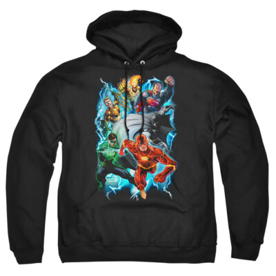 Justice League Of America ''Electric Team'' Pullover Hoodie, Sweatshirt, Long Slv