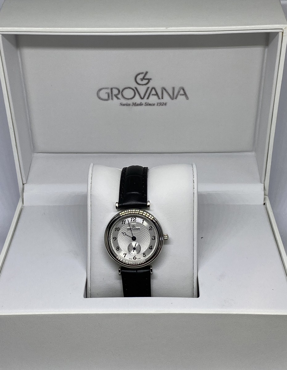 Grovana 32761532 Women Black Leather Analog Silver Dial Quartz Wrist Watch  BW81 - Main Image