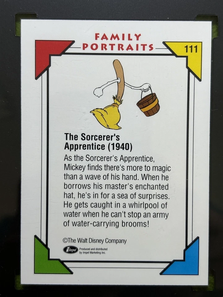 MICKEY MOUSE Disney SGC 10 GEM MINT THE SORCERER'S APPRENTICE 1991 Impel Disney - Image 4 of 4