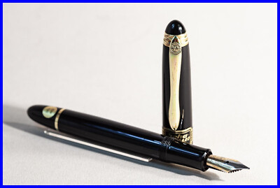 GEHA 760 Standard Kolben Füller Reservetank mit Oblique MEDIUM 14K Gold Feder