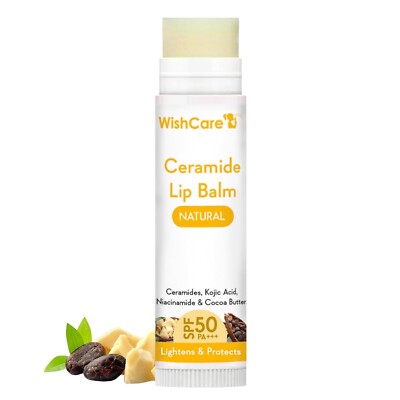 WishCare Ceramide Lip Balm with SPF50 PA+++ - Kojic Acid & Niacinamide - For Lip