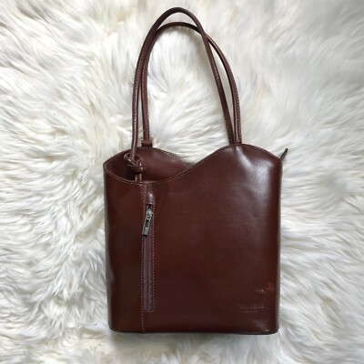 Vera Pelle Patty Convertible Tote Bag Backpack