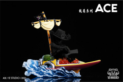 YZ Studios One Piece Portgas D. Ace Resin Model Striker Statue In