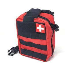 Medical Molle Rip Away Bag for First Aid Supplies Home Office Travel Camping-RED