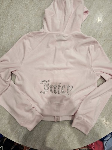 Neu mit Etikett! JUICY COUTURE Velour Bling Trainingsanzug Hoodie & Hose Soft Glow Pink Gr. L - Bild 5 von 10
