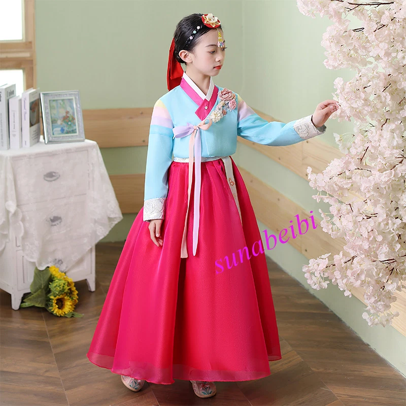 Girls' National Hanbok Costume Korean Student Festival Performance Hanbok Dress - Image 3 of 4