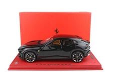 FERRARI PUROSANGUE BLACK METALLIC & DISPLAY CASE 1/18 MODEL BY BBR P18219 C
