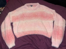 Wild Fable Pink Ombre Fuzzy Cropped Sweater XL