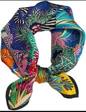 Aufeel Women's 100 Pure Mulberry Silk Small Square Scarf - Neckerchief Zebra