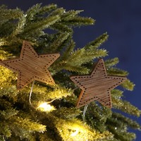 Led Lichterkette 9 Sterne Holz Warmweiß Dekolichterkette Weihnachten Braun Natur