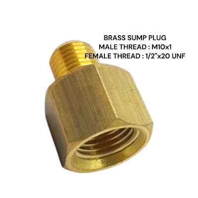 M10x1 Stecker auf 1/2'' UNF Buchse Messing Sumpf Adapter Öltemperaturanzeige Sensor