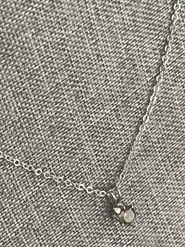 Silvertone Smoky Quartz 18” Chain Lightweight Casual Cocktail Dress Pendant - Picture 3 of 9