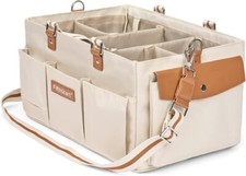 FifthStart Beige Canvas Diaper Bag Weatherproof Caddy Multi-Pocket Organizer NEW