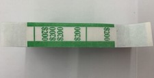 Currency Straps - Self Sealing Money Bands, 200 Green, 1000 pack, by NF String
