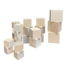 Bulk Package of 46 Assorted Sized Unfinished Wood Cubes