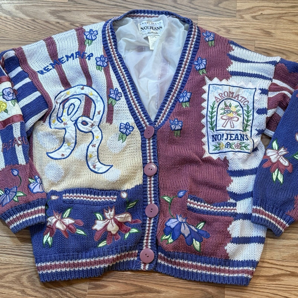 Absolutely NO! Jean's Authentic Vintage Cardigan Sweater One Absolutely NO! Jean's Authentic Vintage Cardigan Sweater One