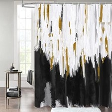 Abstract Ombre Shower Curtains for Chic Modern 72"W x 72"L Pack of 1 Black
