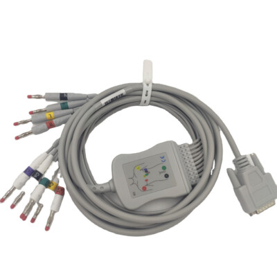 Schiller AT-2 Plus AT1 12 Channel EKG ECG Cable With 10 leads IEC banana 4.0