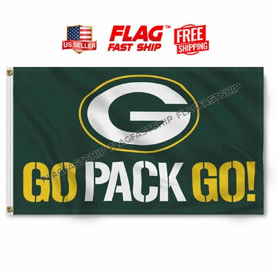 Green Bay Packers Flag Banner 3x5 Ft NFL Football Super Bowl FREE Shipping