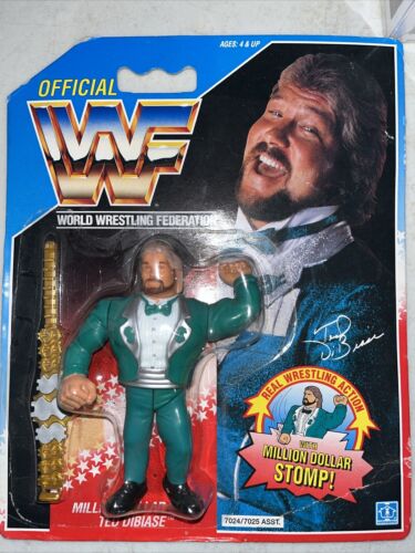 WWF HASBRO Moc Ted DiBiase 2 UK Card Wrestling Gre...