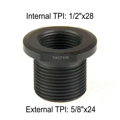 Steel Adapter Muzzle Thread Convert 1/2x28 TPI to 5/8x24 TPI w/ Washer