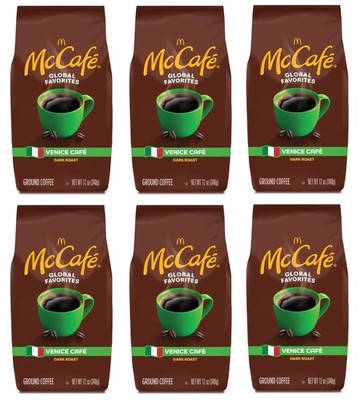 6 Bags McCafe Venice Café Ground Coffee Dark Roast 12oz  - Best By Feburary 2O26