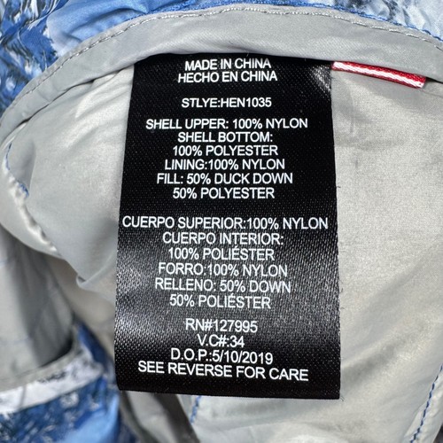 Hawke & Co. Chaqueta deportiva acolchada abrigo ligero estampado montaña azul talla grande - Imagen 6 de 8