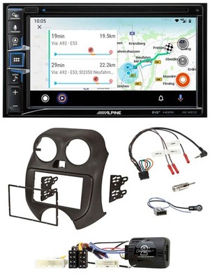 Alpine Bluetooth TMC USB DAB 2DIN Lenkrad Navigation für Nissan Micra ab 10 K13