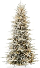Best Choice Products Lighted Aspen Christmas Tree, 7.5ft 7.5ft, Flocked Green 