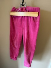Juicy Couture Girls Pink Velour Sweatpants Elastic Waist Size 5