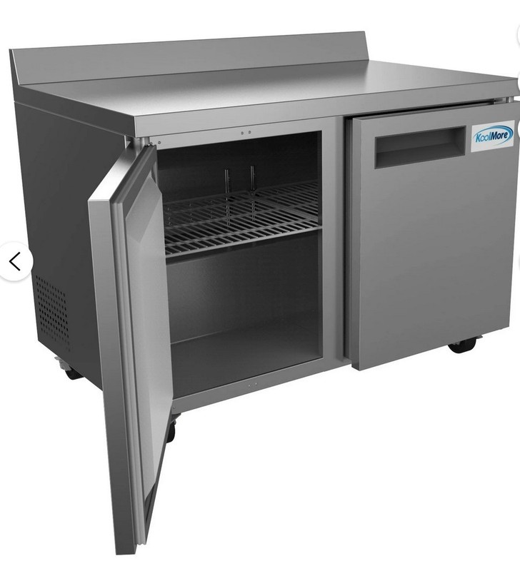 Koolmore 48" 2-Door Stainless Steel Worktop Commercial Freezer BRAND NEW