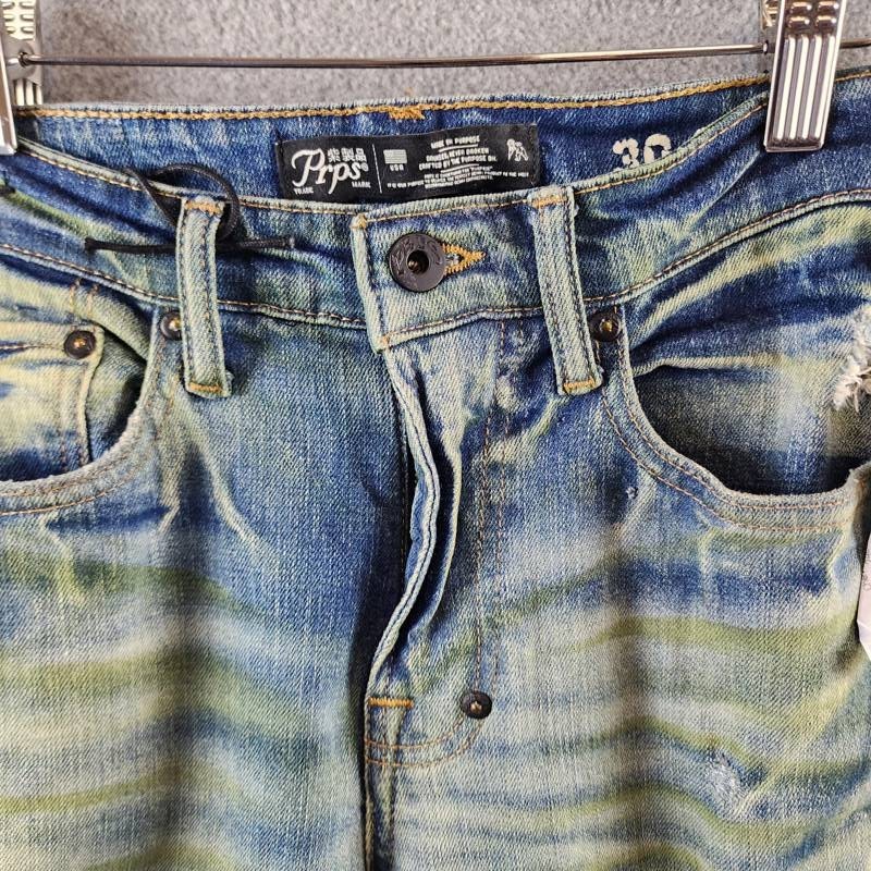 Prps Direction Distressed Skinny Jeans Men's 30 Indigo Faded Denim