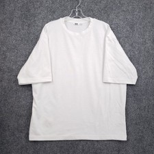 Uniqlo U T Shirt Mens XL Extra Large White Pullover Crew Neck Airism Recycled