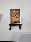 ACEO Original Animal Sad Teddy Bear Stuffed Toy Brown Fur MysticMoodArt — photo 4