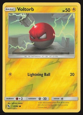 Hidden Fates Voltorb #21/68 Reverse Holo Pokemon Card