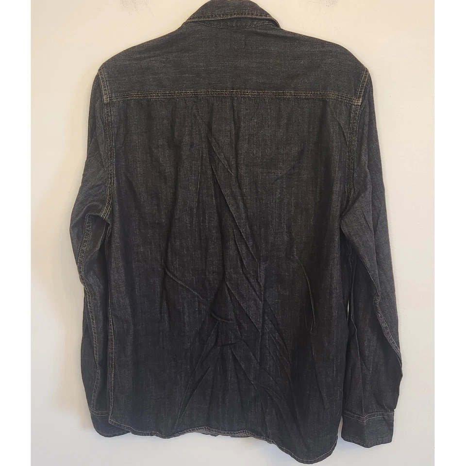AG Adriano Goldschmied Mens Dark Charcoal Wash Denim Utility Shirt Medium NEW - Image 3 of 4