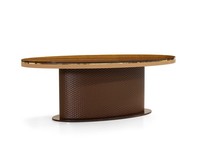 Brauner Ovaltisch Stilvolle Esszimmertische Designer Tischplatte