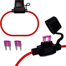 2Pcs 18AWG Gauge Inline Fuse Holder with 3A Maxi Fuse Waterproof for Car Audio,