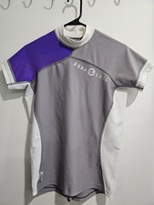 Aqua Lung Women's Short Sleeve Rashguard - Purple/gray/White Small