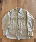 US Army Officer Shirt Vintage WW2 50's Military Uniform Khaki Large