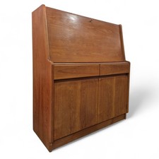Mid Century Teak Writing Bureau Remploy Drop Front Desk Vintage Retro