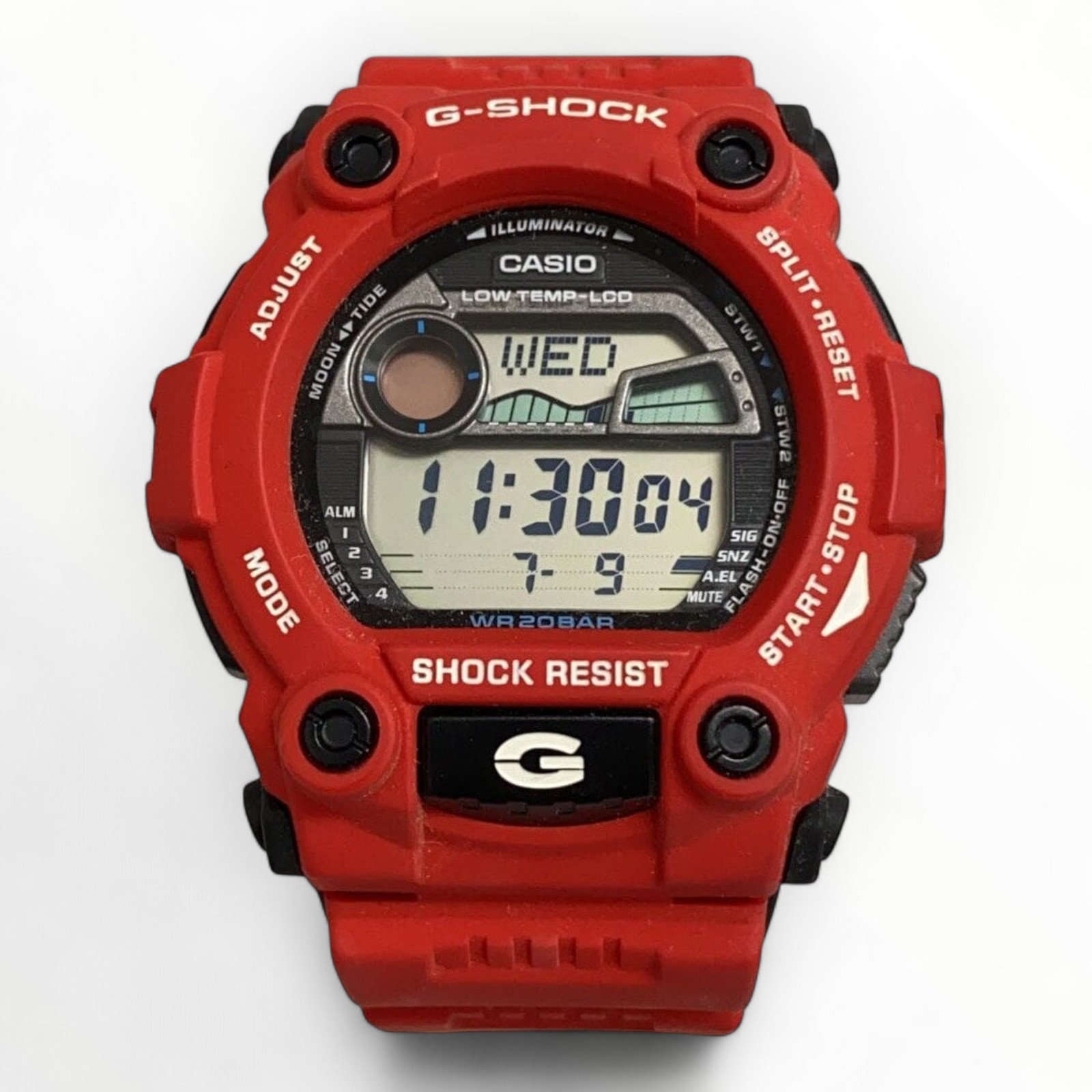 CASIO Digital Quartz Men's Watch Black Red 2.05