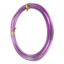 16.40 ft 3mm Wide 18 Gauge Flat Aluminum Wire, Light Purple
