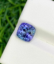 9.40 Ct Extremely Rare Natural Blue Tanzanite Cushion Certified Loose Gemstone
