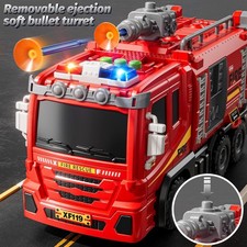 Kids Boys Red Toy Firetruck Playset Race Car Truck Shooting Game Gift