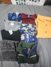 Boys Size 6 7 Clothing Lot 9 Pieces Hoodie Sweaters Jeans Star Wars Grogu Pajama