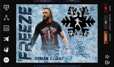 Roman Reigns - Light Blue 300cc Signature Iconic Topps Slam WWE Freeze 25