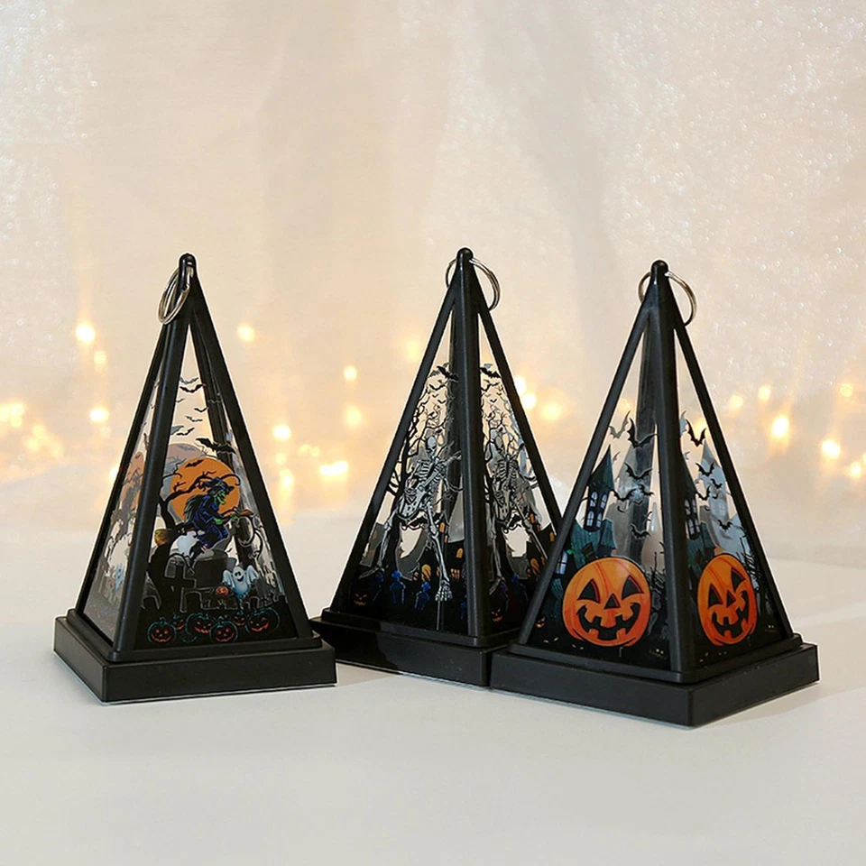 Lanternes d'Halloween Lumières LED Éclairage Lanterne Bougie Porche Lampe - Photo 1/1